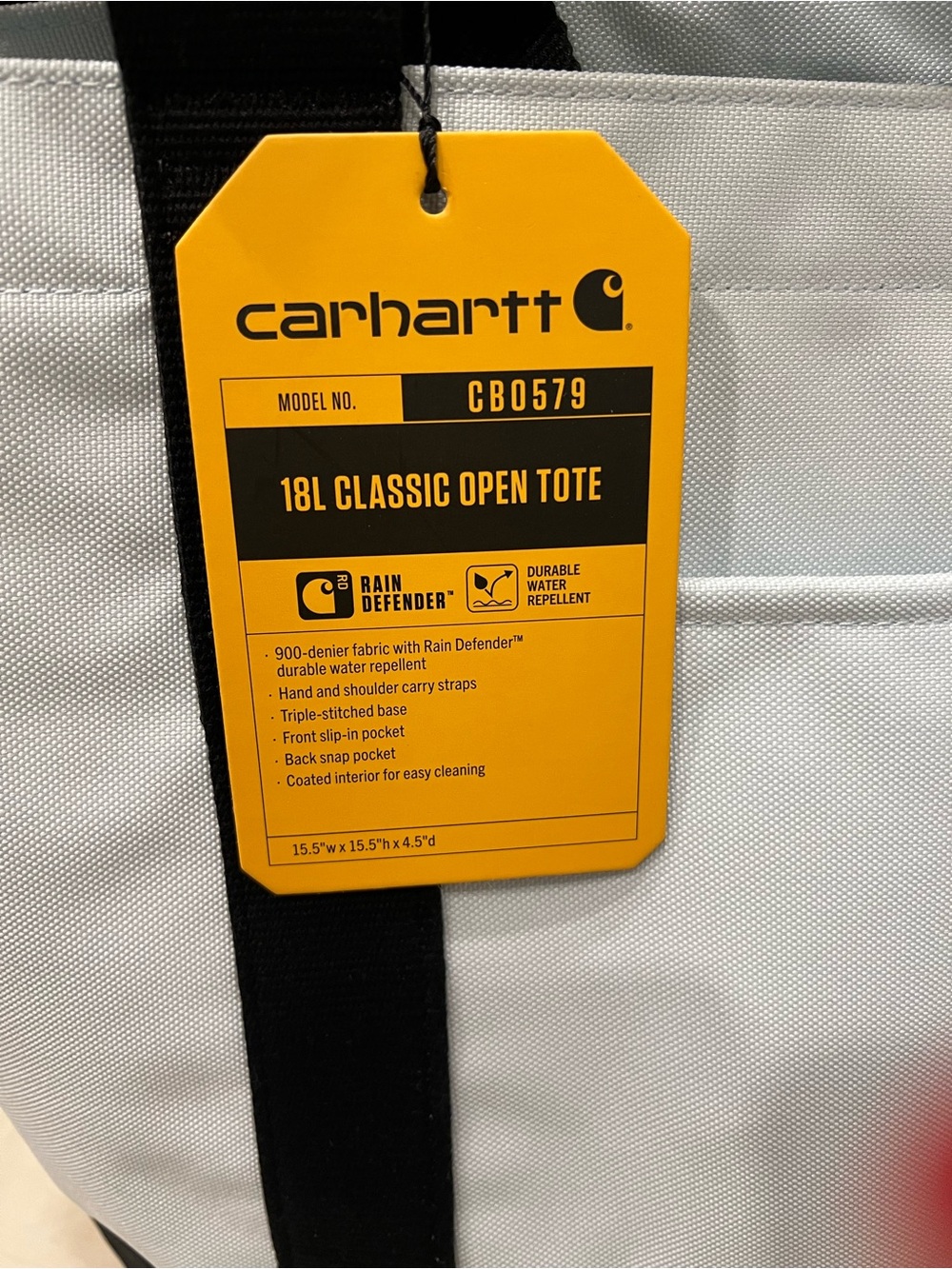 Carhartt White & Black Canvas Tote Bag 18L - Picture 11 of 12
